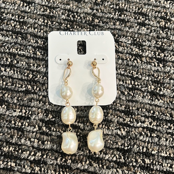 Charter Club Jewelry - Brand New Dangling White Gold Stones | With Original Packaging |  Charter Club